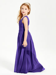 Chic Robes Longues de Demoiselle d'Honneur Junior à Col en V Régence