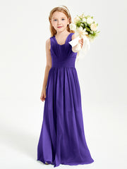 Chic Robes Longues de Demoiselle d'Honneur Junior à Col en V Régence