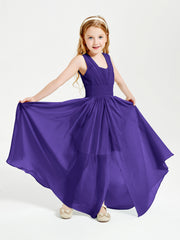 Chic Robes Longues de Demoiselle d'Honneur Junior à Col en V Régence