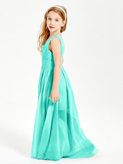 Chic Robes Longues de Demoiselle d'Honneur Junior à Col en V Spa