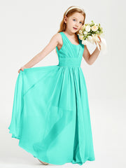 Chic Robes Longues de Demoiselle d'Honneur Junior à Col en V Spa