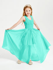 Chic Robes Longues de Demoiselle d'Honneur Junior à Col en V Spa