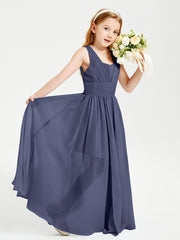 Chic Robes Longues de Demoiselle d'Honneur Junior à Col en V Orageux
