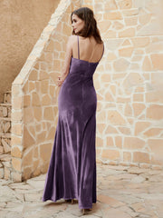 Robe Capot en Velours Longueur au Sol Plum Grande Taille
