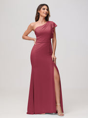 Robe fourreau asymétrique en A Cannelle Rose