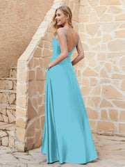 Robe Capot de A-ligne en Satin avec Fente Piscine Grande Taille