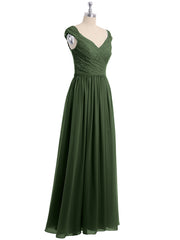 Dentelle Top Mousseline Bas Robe Avec Mancherons Olive Verte Grande Taille