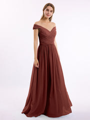 Dentelle Top Mousseline Bas Robe Avec Mancherons terracotta