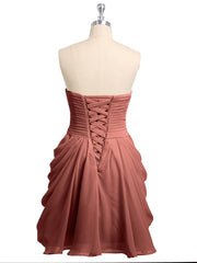 Col en Cœur Sans Bretelles Robe Demoiselle d'honneur Courte terracotta
