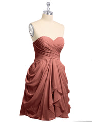 Col en Cœur Sans Bretelles Robe Demoiselle d'honneur Courte terracotta
