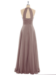 Licou Mousseline Maxi Robe Demoiselle d'Honneur Dusk