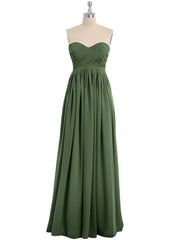 Sans Bretelles Empire Robe Demoiselle d'honneur avec Col en Cœur Olive Verte Grande Taille