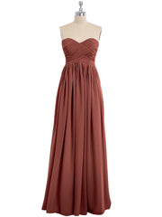 Sans Bretelles Empire Robe Demoiselle d'honneur avec Col en Cœur terracotta