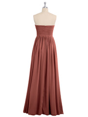 Sans Bretelles Empire Robe Demoiselle d'honneur avec Col en Cœur terracotta