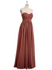 Sans Bretelles Empire Robe Demoiselle d'honneur avec Col en Cœur terracotta Grande Taille