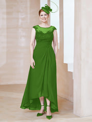 Robe en Mousseline à Encolure Illusion avec Dentelle Mousse Grande Taille