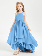Robes de Demoiselle d'Honneur Junior en Mousseline Bleu