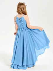 Robes de Demoiselle d'Honneur Junior en Mousseline Bleu