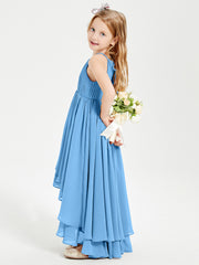 Robes de Demoiselle d'Honneur Junior en Mousseline Bleu