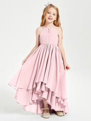 Robes de Demoiselle d'Honneur Junior en Mousseline Rose Pâle