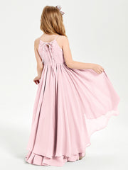 Robes de Demoiselle d'Honneur Junior en Mousseline Rose Pâle
