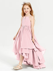 Robes de Demoiselle d'Honneur Junior en Mousseline Rose Pâle