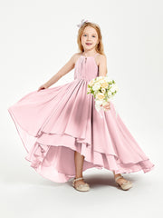 Robes de Demoiselle d'Honneur Junior en Mousseline Rose Pâle