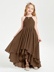 Robes de Demoiselle d'Honneur Junior en Mousseline Brun