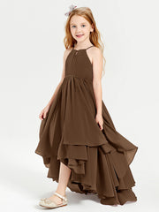 Robes de Demoiselle d'Honneur Junior en Mousseline Brun