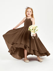 Robes de Demoiselle d'Honneur Junior en Mousseline Brun