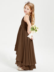Robes de Demoiselle d'Honneur Junior en Mousseline Brun