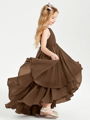 Robes de Demoiselle d'Honneur Junior en Mousseline Brun