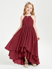 Robes de Demoiselle d'Honneur Junior en Mousseline Bordeaux