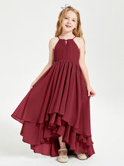 Robes de Demoiselle d'Honneur Junior en Mousseline Bordeaux