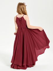 Robes de Demoiselle d'Honneur Junior en Mousseline Bordeaux