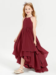 Robes de Demoiselle d'Honneur Junior en Mousseline Bordeaux