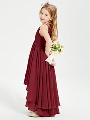 Robes de Demoiselle d'Honneur Junior en Mousseline Bordeaux