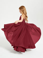 Robes de Demoiselle d'Honneur Junior en Mousseline Bordeaux