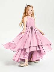 Robes de Demoiselle d'Honneur Junior en Mousseline Rose Bonbon
