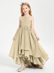 Robes de Demoiselle d'Honneur Junior en Mousseline Champagne