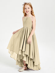 Robes de Demoiselle d'Honneur Junior en Mousseline Champagne