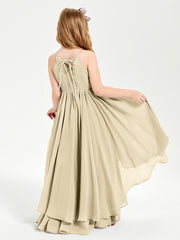 Robes de Demoiselle d'Honneur Junior en Mousseline Champagne