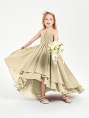 Robes de Demoiselle d'Honneur Junior en Mousseline Champagne