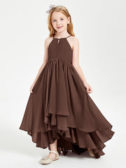 Robes de Demoiselle d'Honneur Junior en Mousseline Chocolat