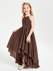 Robes de Demoiselle d'Honneur Junior en Mousseline Chocolat