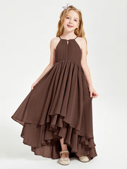 Robes de Demoiselle d'Honneur Junior en Mousseline Chocolat