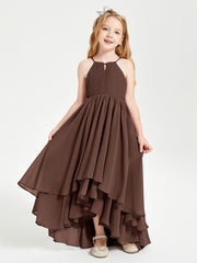 Robes de Demoiselle d'Honneur Junior en Mousseline Chocolat