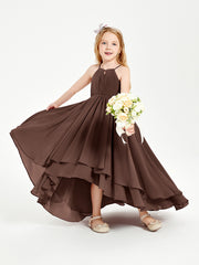 Robes de Demoiselle d'Honneur Junior en Mousseline Chocolat