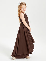 Robes de Demoiselle d'Honneur Junior en Mousseline Chocolat