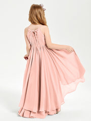 Robes de Demoiselle d'Honneur Junior en Mousseline Corail